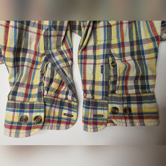 Eddie Bauer Mens Large Long Sleeve Button Up Plaid Yellow, Red, Blue - Picture 10 of 15